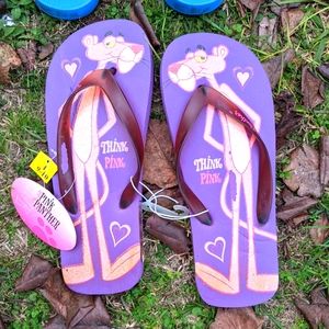 Pink panther flip flops